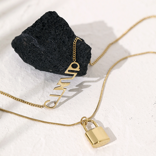 Lock Charm Layered Necklace