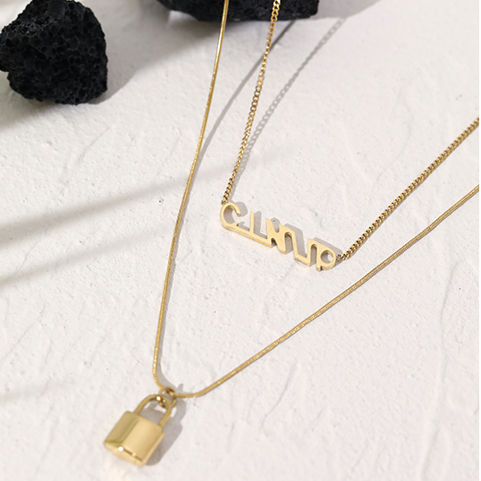 Lock Charm Layered Necklace