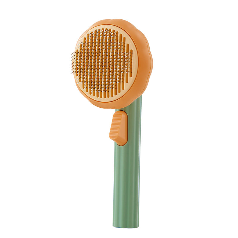 Pumpkin Pet Brush, Self-Cleaning Slicker Brush For Shedding Dog Cat Grooming Comb Removes Loose Underlayers And Tangled Hair