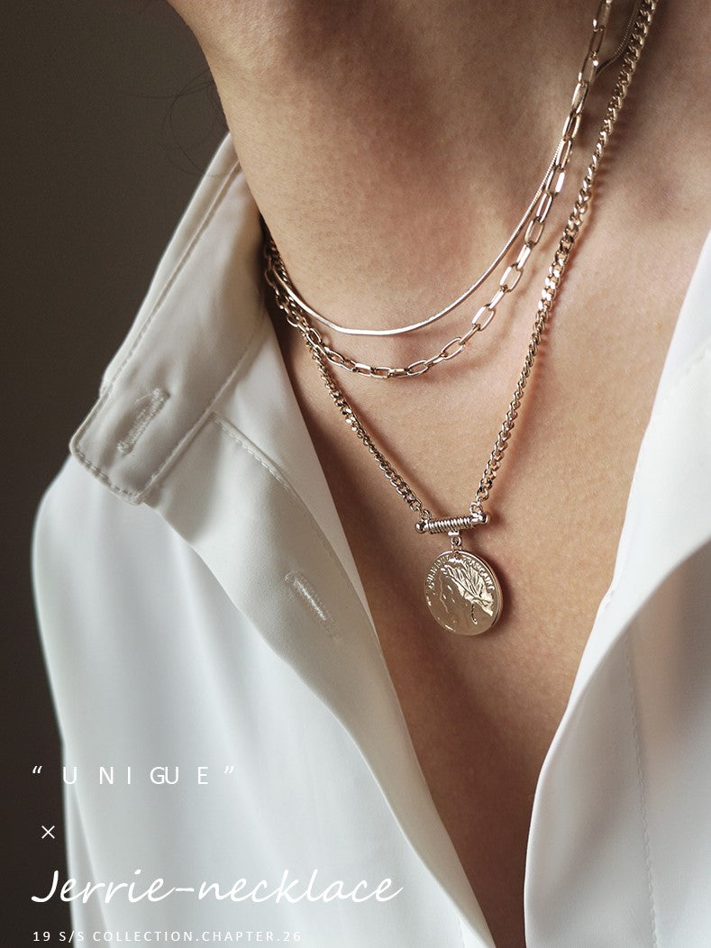 Coin Charm Layered Necklace