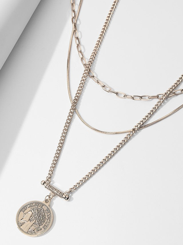 Coin Charm Layered Necklace