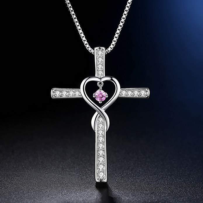 Fashion Cross Religious Belief Inlaid Zircon Pendant