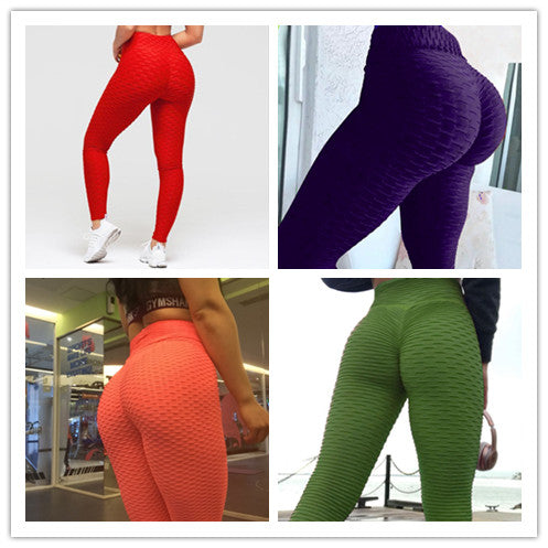 Hip-turned Folds Elastic High-waist Leggings Breathable Slim Indoor Sports