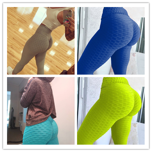 Hip-turned Folds Elastic High-waist Leggings Breathable Slim Indoor Sports