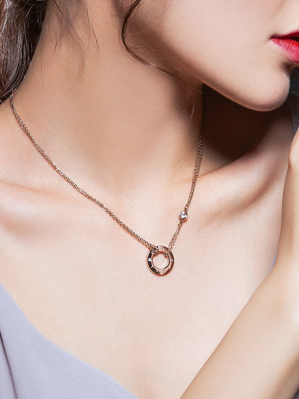 Rose Gold Short Love Necklace