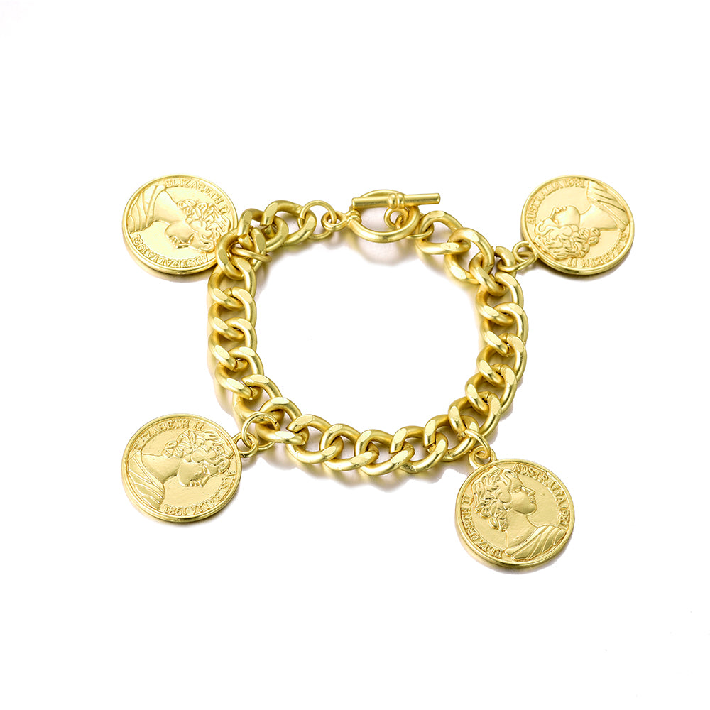 Bracelet in Zinc Alloy Mix Coated in Matt Gold/ Antique silver