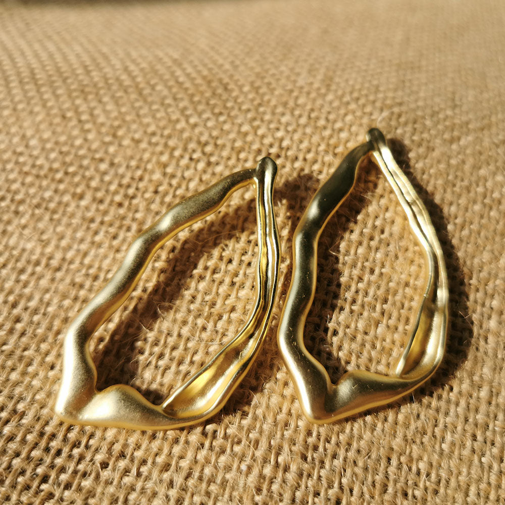 Plating Matt Gold Geometric Shape Earring