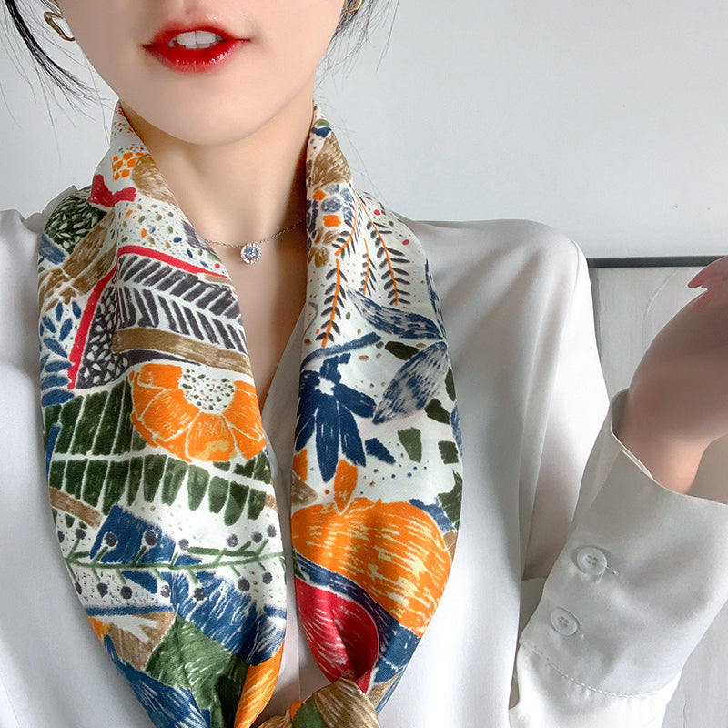 SG001Woman's silk scarves . wonderful gift  . neck tie , head tie band , handbag accessory ( very smooth material )