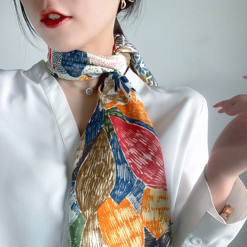 SG001Woman's silk scarves . wonderful gift  . neck tie , head tie band , handbag accessory ( very smooth material )