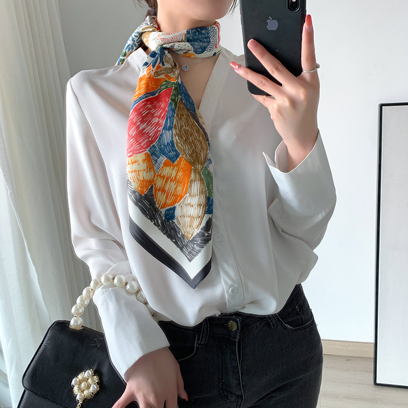 SG001Woman's silk scarves . wonderful gift  . neck tie , head tie band , handbag accessory ( very smooth material )