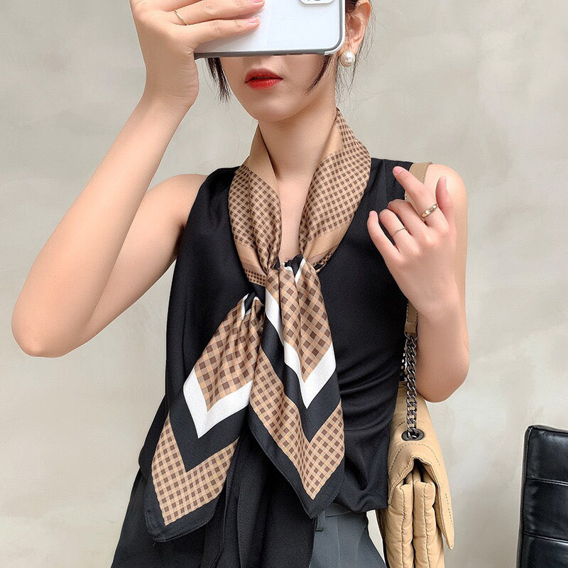 SG007 Pure silk scarves . fashionable gift . cool prints . good size (  for various uses ) smooth material