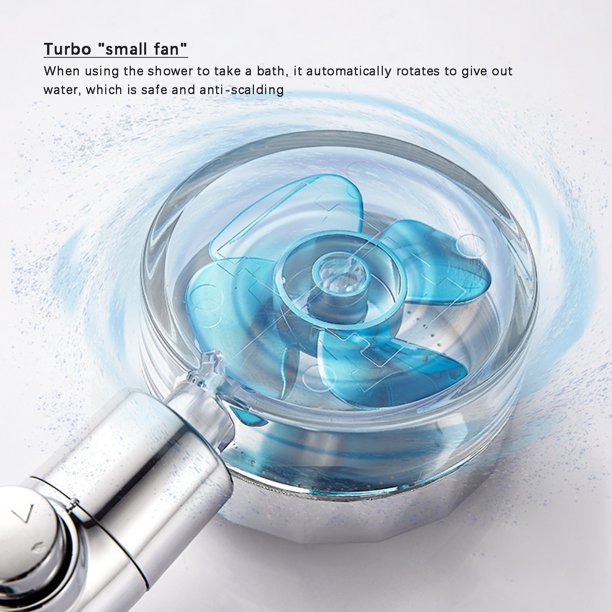 SHOWER HEAD WATER SAVING FLOW 360 DEGREES ROTATING WITH SMALL FAN ABS RAIN HIGH PRESSURE SPRAY NOZZLE ACCESSORIES FOR BATHROOM