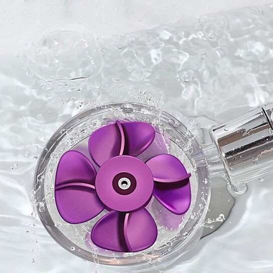 SHOWER HEAD WATER SAVING FLOW 360 DEGREES ROTATING WITH SMALL FAN ABS RAIN HIGH PRESSURE SPRAY NOZZLE ACCESSORIES FOR BATHROOM